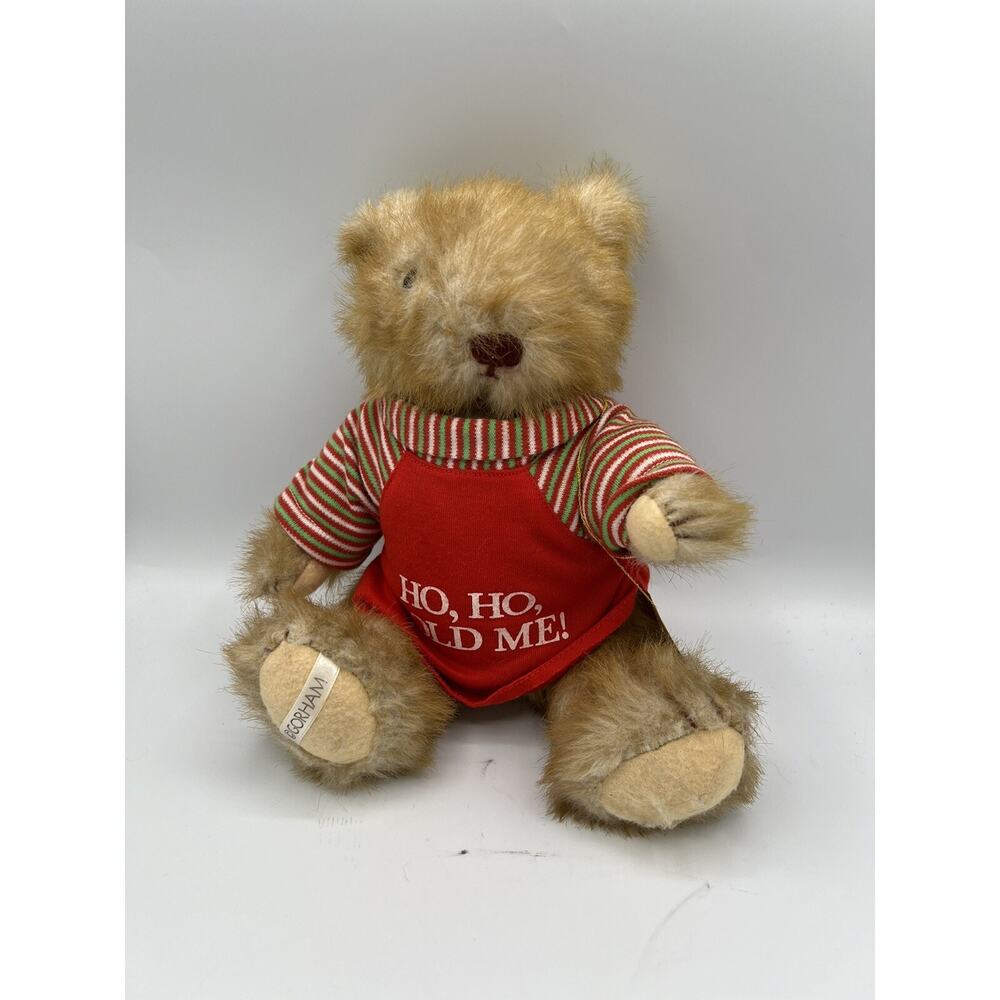 Vintage Gorham Christmas Santa Teddy Bear Plush! 12" Soft Cuddly Plush
